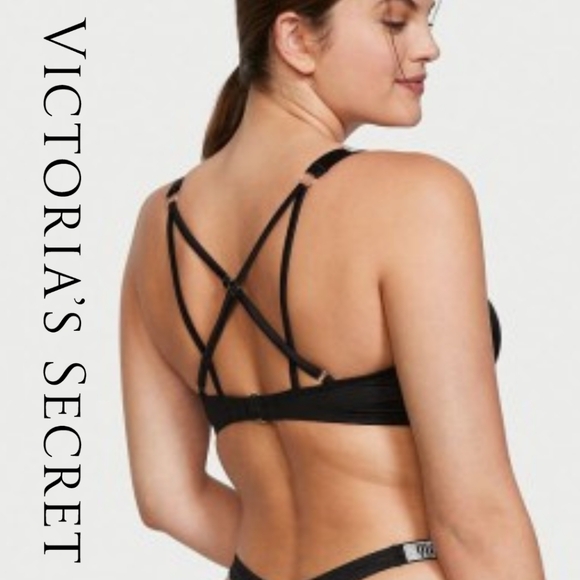 VICTORIA'S SECRET 🖤 Shine Strap Bombshell Add-2-Cups Push-Up Bikini Top - 34B - Picture 5 of 5